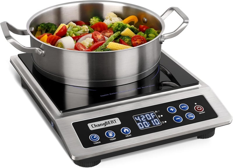 CHANGBERT Portable Induction Cooktop Enhanced Version, One-Click Max Power 1800W Large Heating Coil Burner, Precise Temperature Control, NSF Certified, Low Noise Hot Plate for Home & Commercial - Image 1